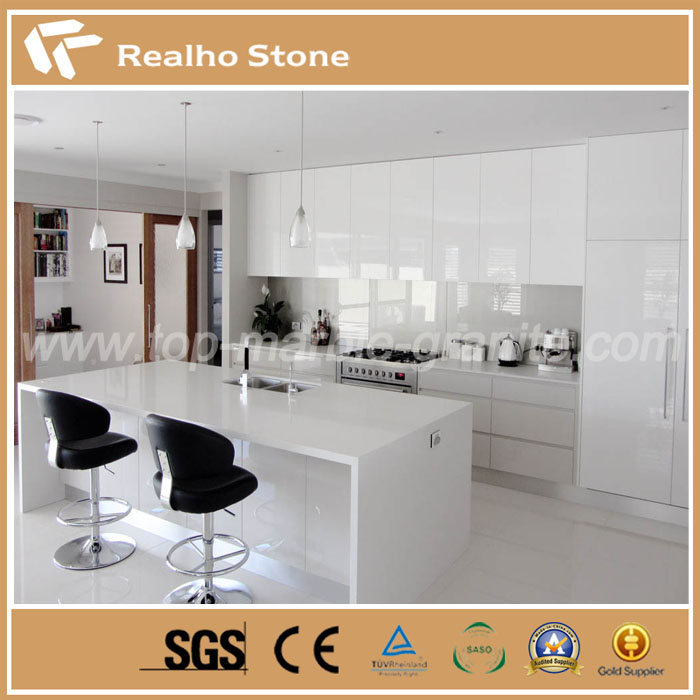 Engineered White Quartz Kitchen Countetops