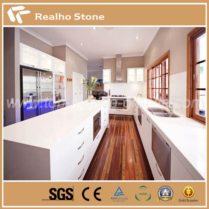 Pure White Quartz Kitchen Countertop