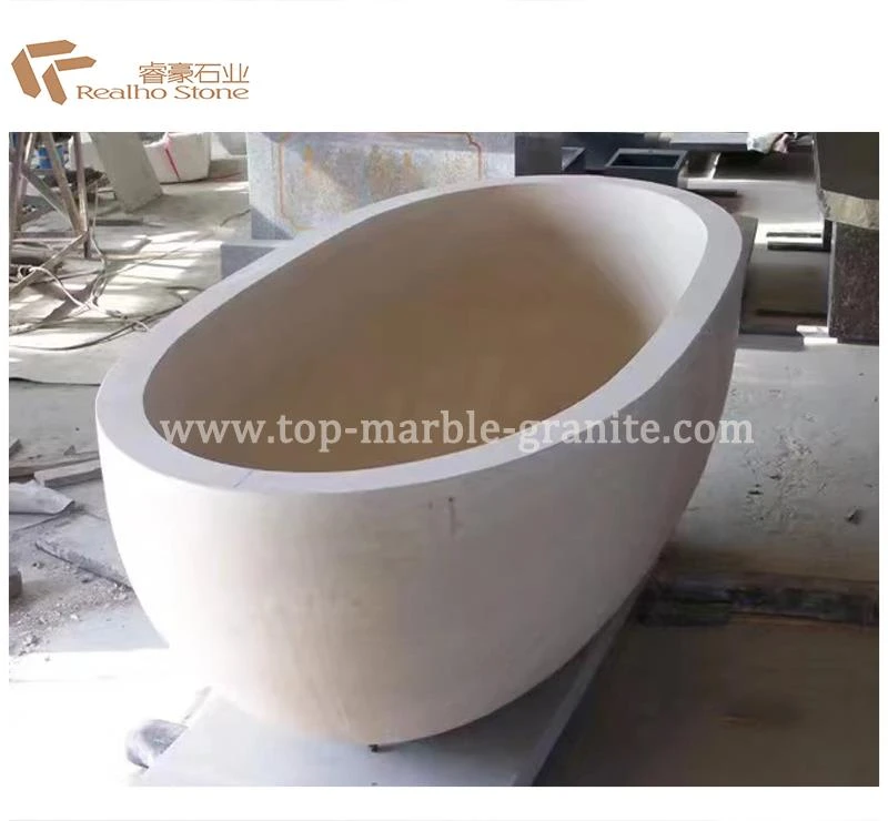 cream marble bathtub