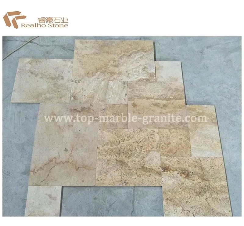 Golden travertine tile